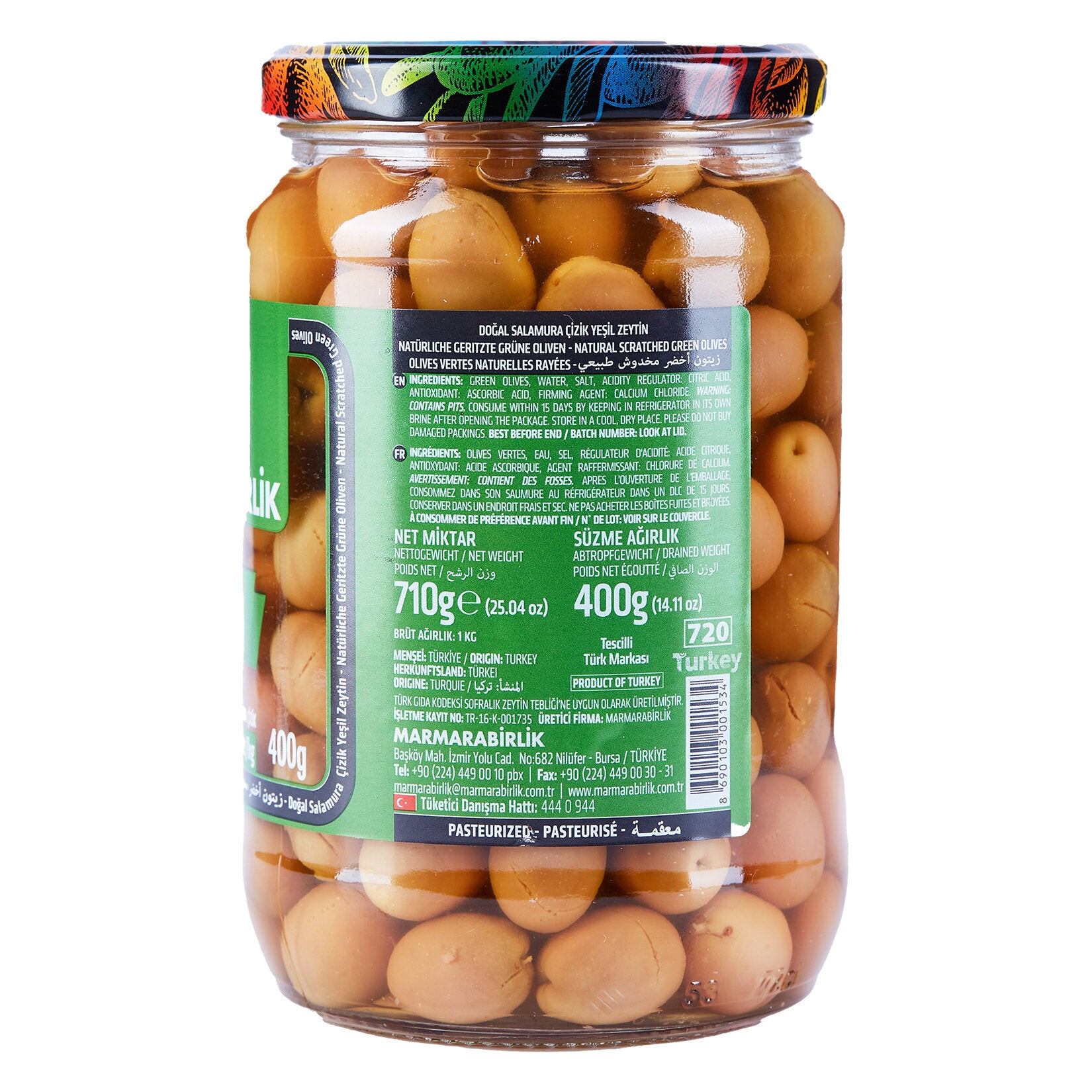 Marmarabirlik Natural Scratched Green Olives