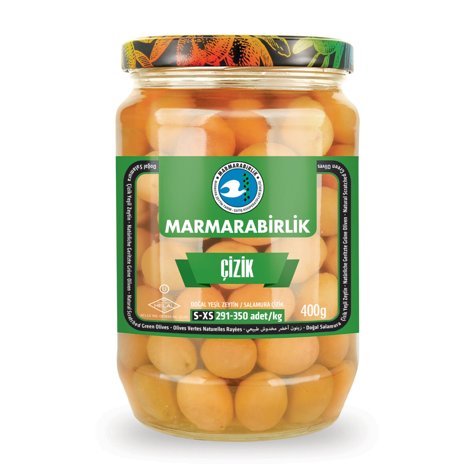 Marmarabirlik Natural Scratched Green Olives