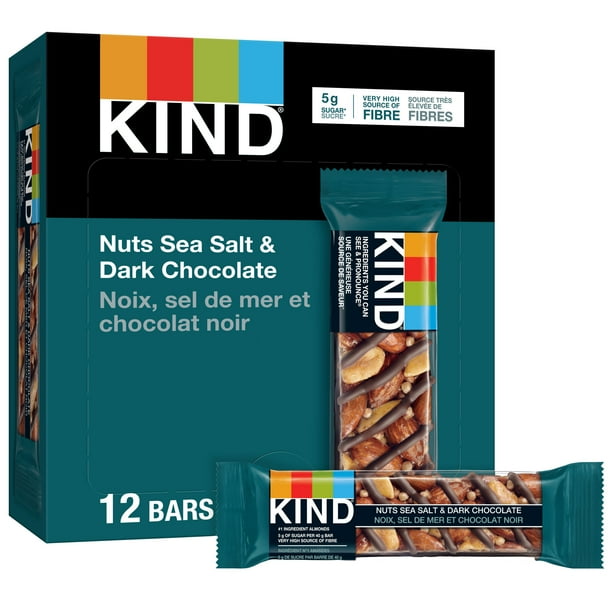 KIND Nuts Sea Salt & Dark Chocolate Bar – 40g (12 Count Box)