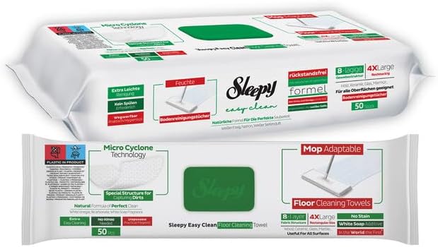 Sleepy Easy Clean Mop Compatible Cleaning Wipes White Soap Additive 50 Sheets