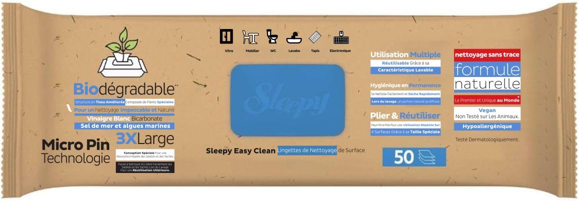 Sleepy Surface Cleaner White Vinegar – Sea Salt & Seaweed – 50 Sheets - Sleepy Deniz Yosunlu ve Beyaz Sirkeli