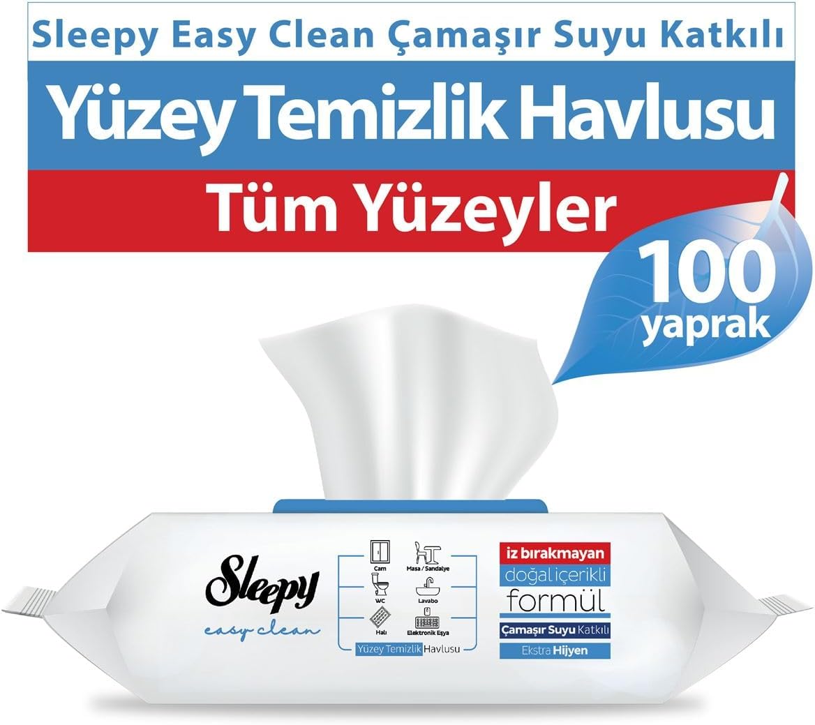 Sleepy Easy Clean Bleach Added Surface Cleaning Towel 100 Sheets