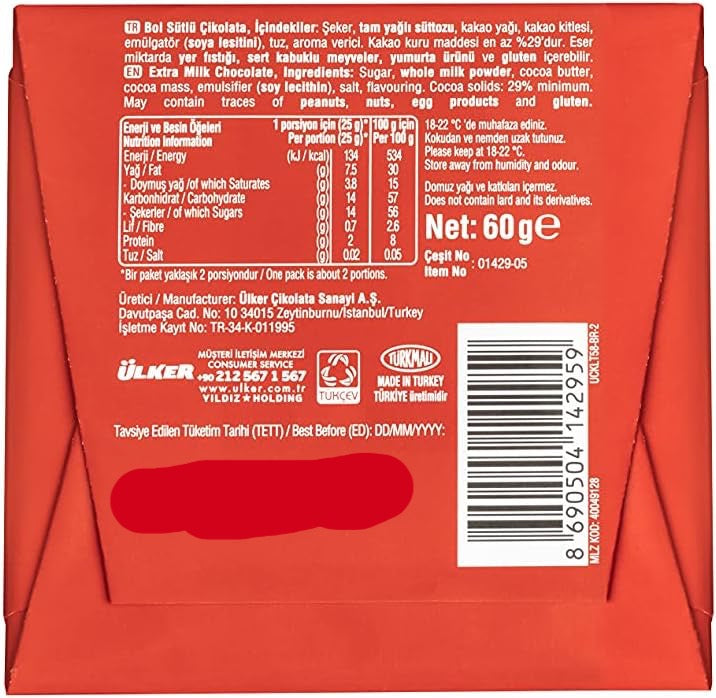 Ulker Milk Chocolate 60g