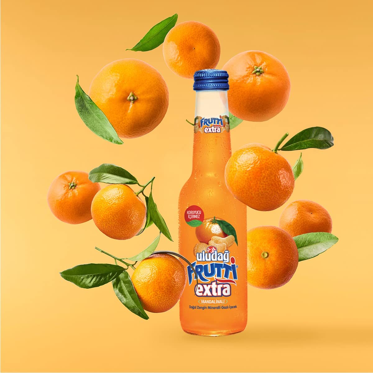Uludağ Frutti Extra Mandarin Sparkling Natural Mineral Water – 200ml (Pack of 6)