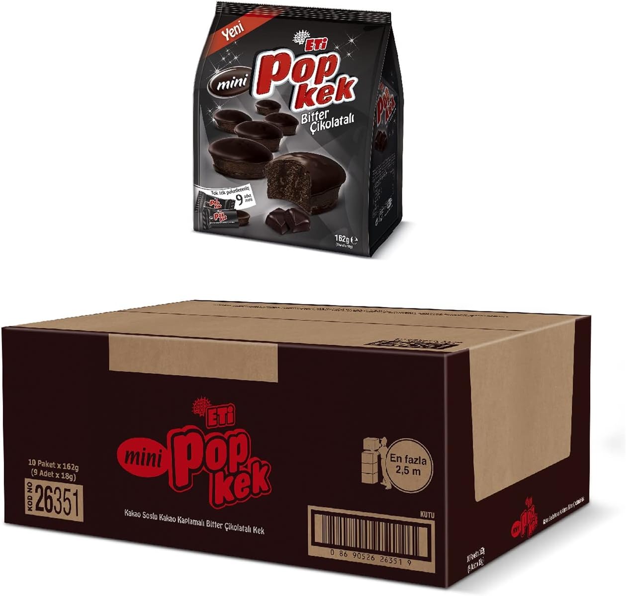 Eti Popkek Dark Chocolate Mini Bag 162g