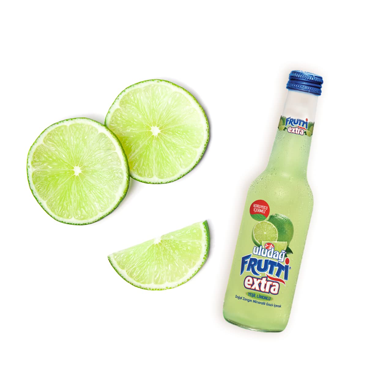 Uludağ Frutti Extra Lime Sparkling Natural Mineral Water – 200ml (Pack of 6)
