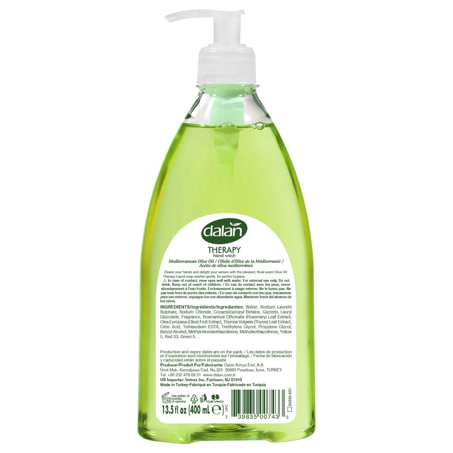 Dalan Therapy Liquid Hand Soap - Mediterranean Olive Oil 400ml