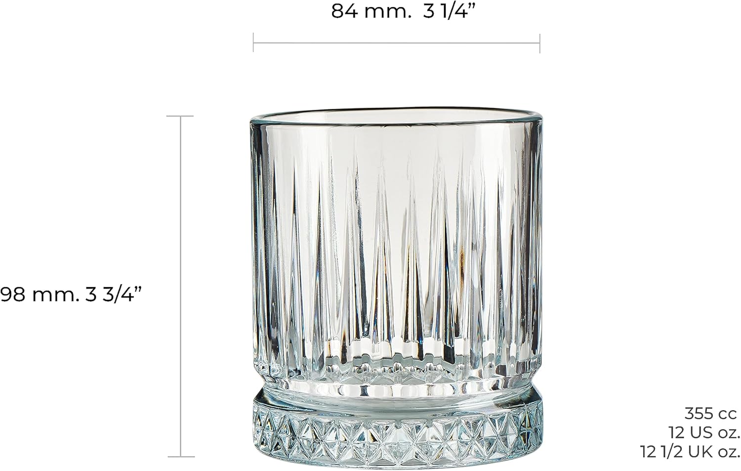 Pasabahce Elysia Whiskey & Cocktail Glasses Set of 4 - 355cc