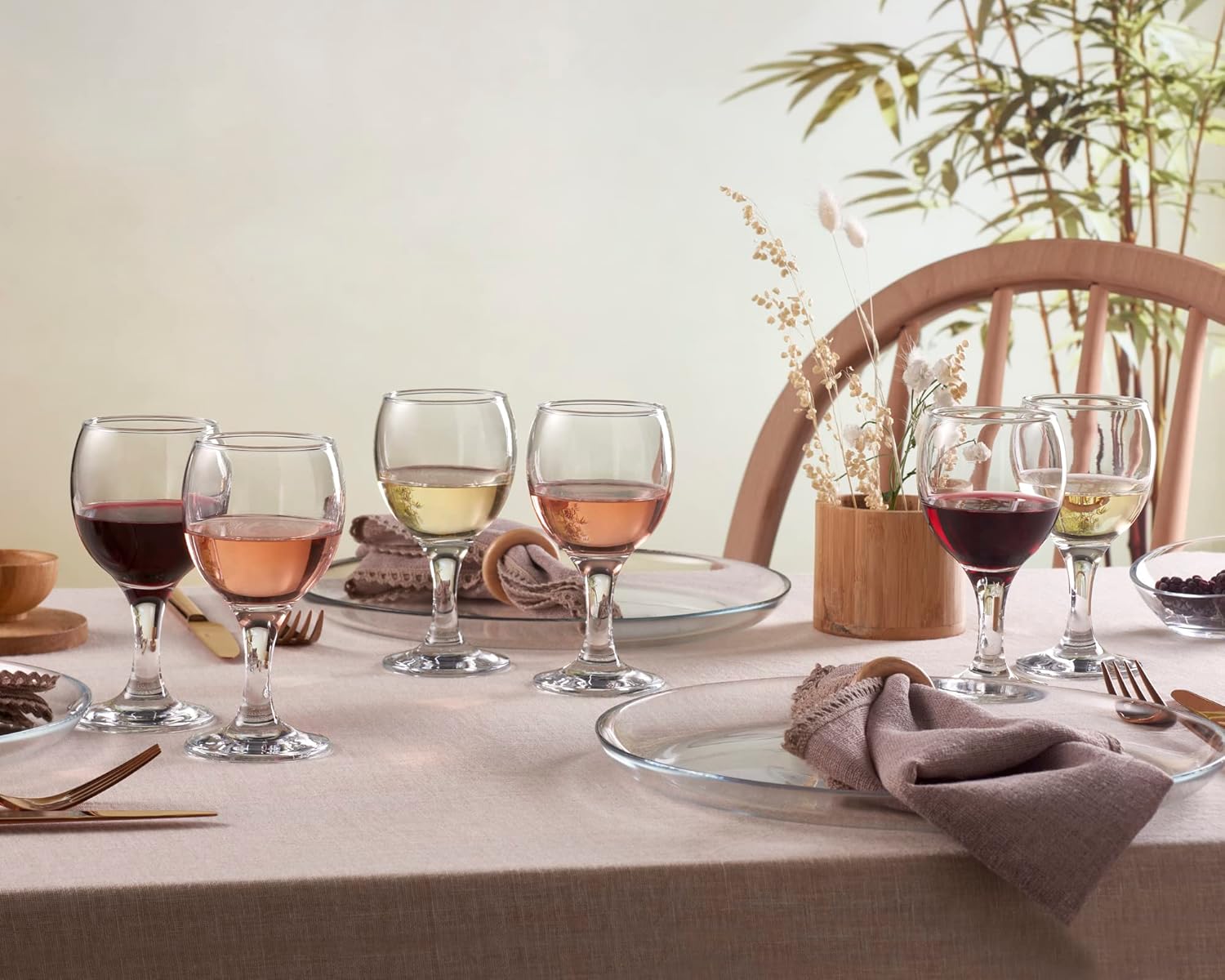 Paşabahçe Bistro Mini Wine & Champagne Glasses – Set of 6 (5.75 oz Each)