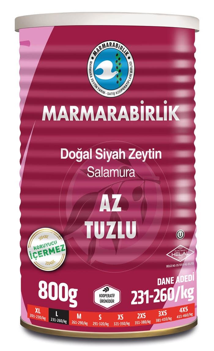 Marmarabirlik Low Salt Black Olives - 800g