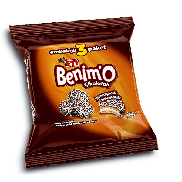 Eti Benimo Chocolate & Coconut Coated Marshmallow Biscuits 3 Packs 240g