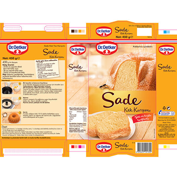 Dr. Oetker Plain Cake Mix 450g - Dr. Oetker Sade Kek Karışımı