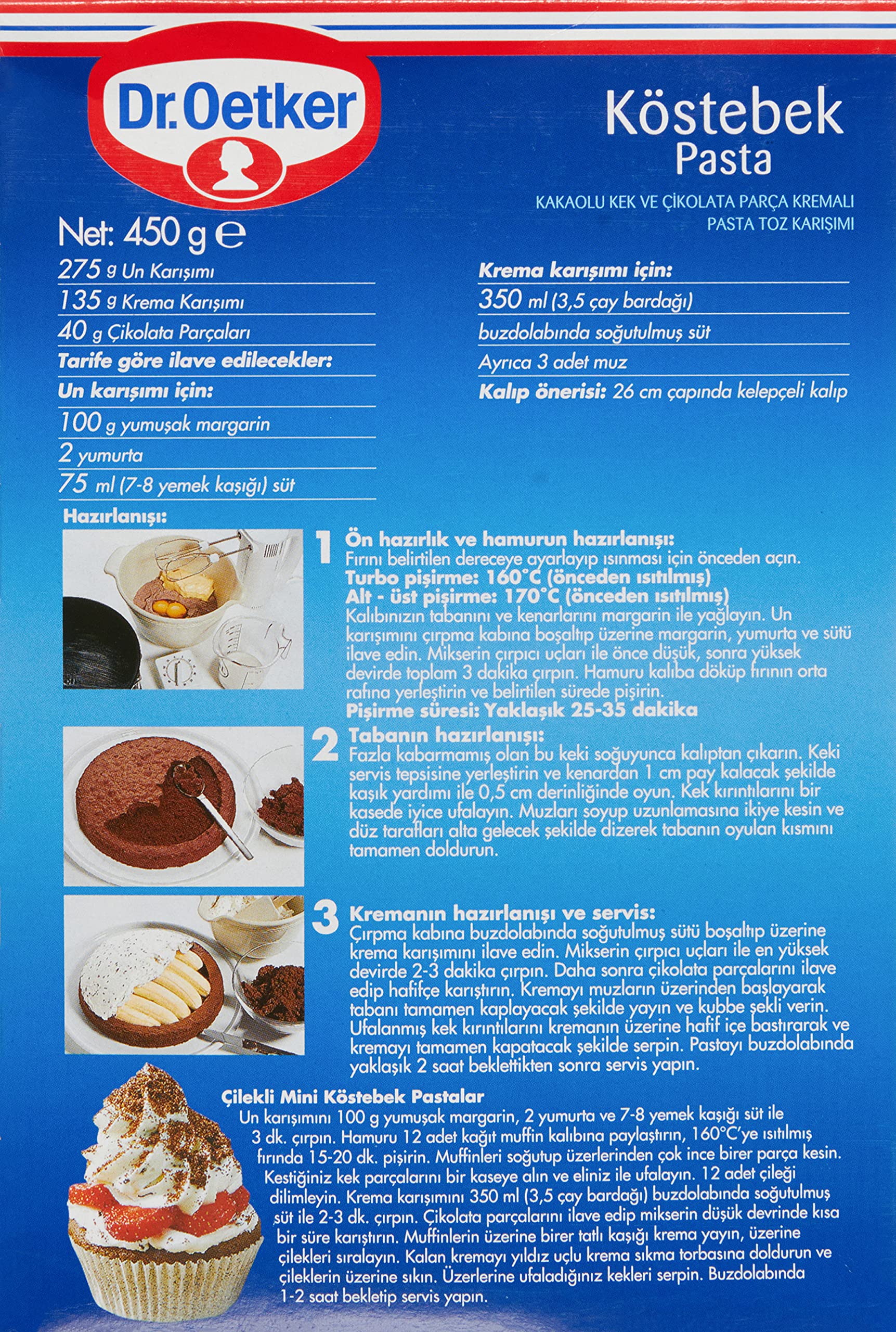 Dr. Oetker Mole Cake Mix 450g - Dr. Oetker Köstebek Pasta Karışımı