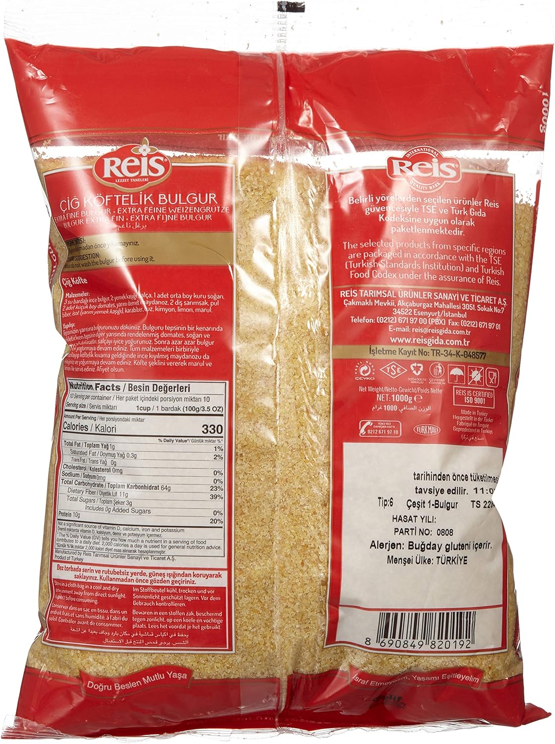 Reis Extra Fine Bulgur 1000g