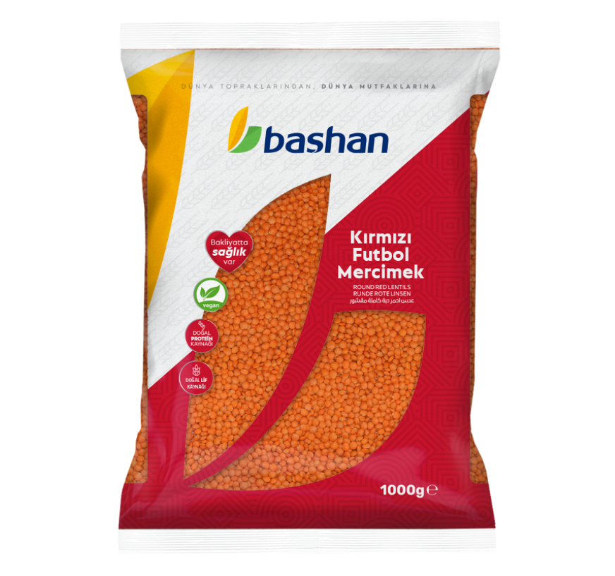 Bashan Red Football Lentil 1000g - Başhan Kırmızı Futbol Mercimek