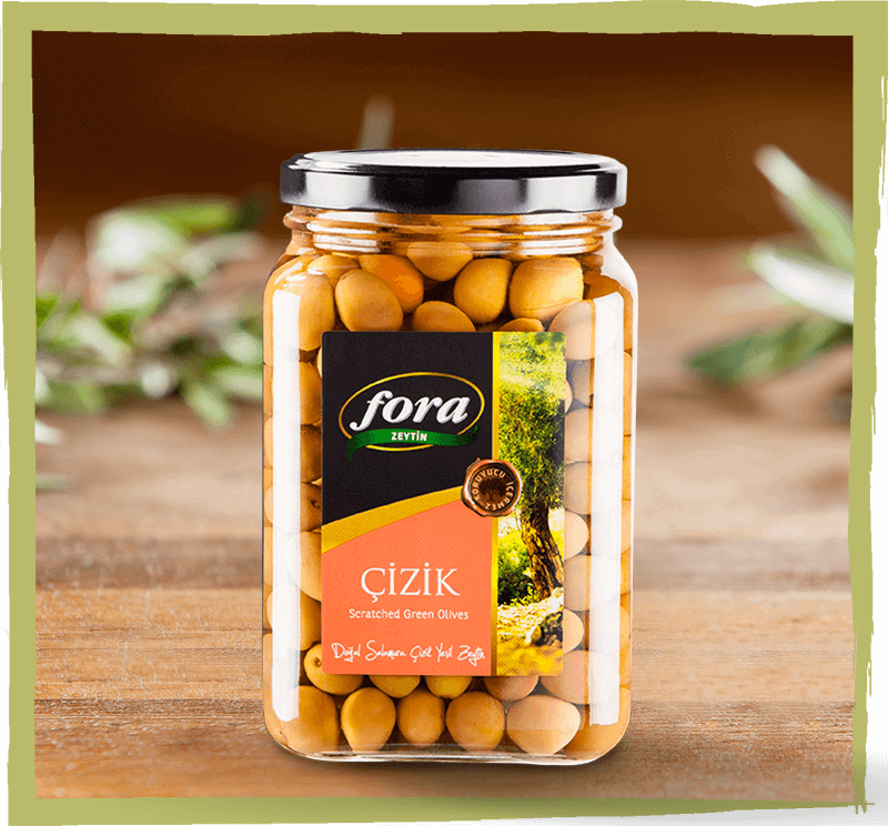 Fora Scratched Green Olives - 1650g(Net. 1000g)