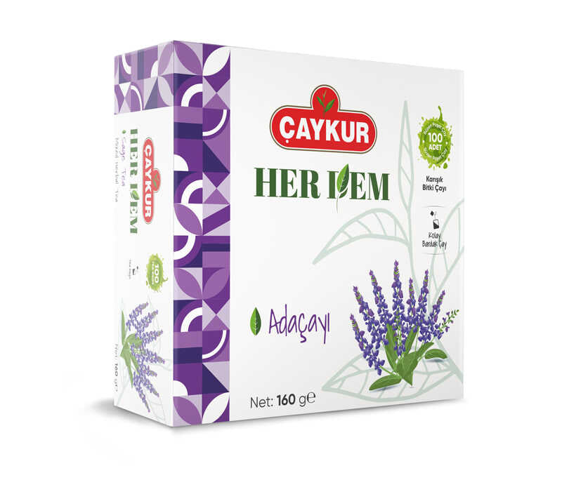 Çaykur Her Dem Sage Tea Mixed Herbal Tea - 160g (100 Count) - Çaykur Adaçayı
