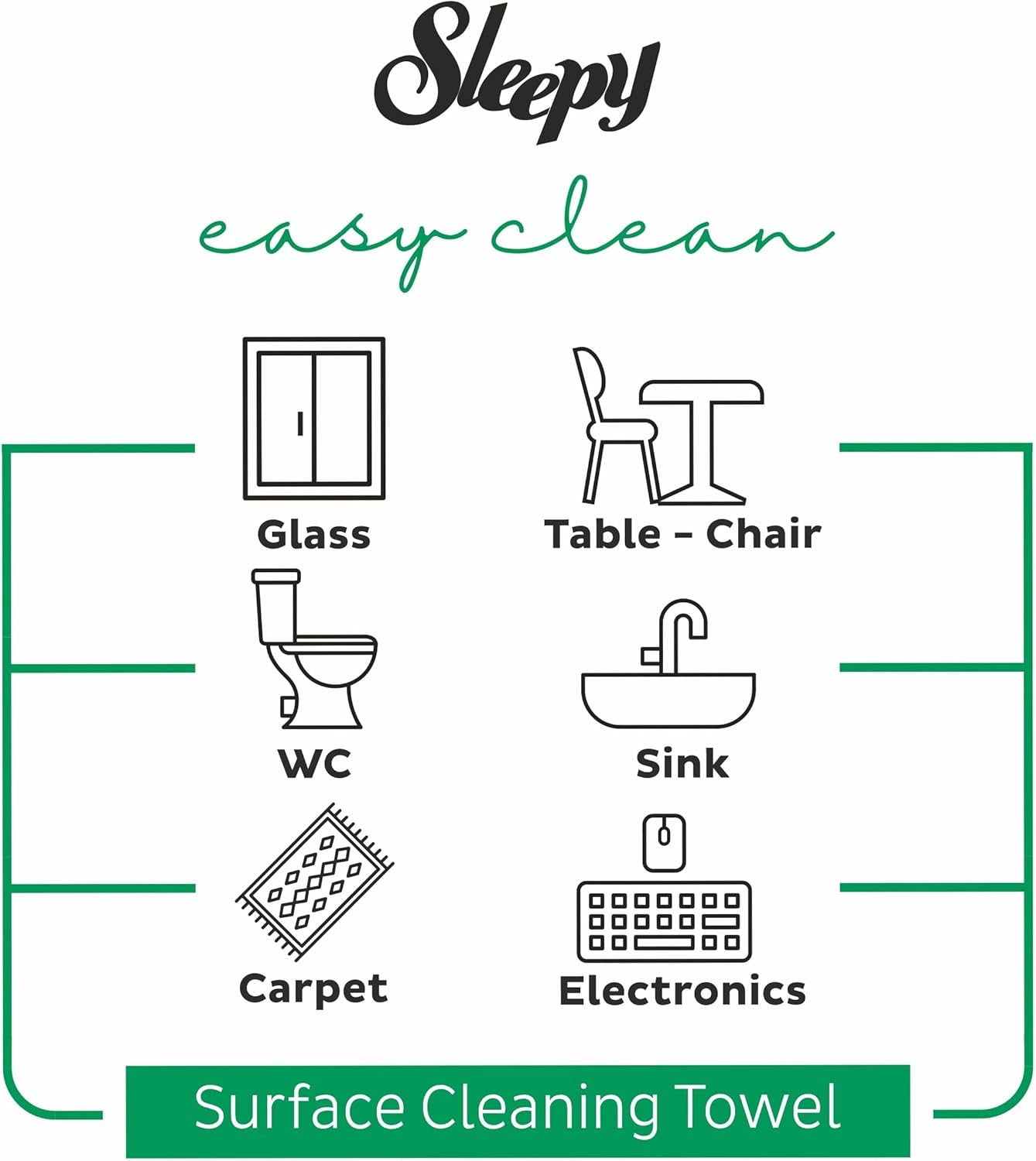 Sleepy Easy Clean Surface Cleaning Towel 100pcs