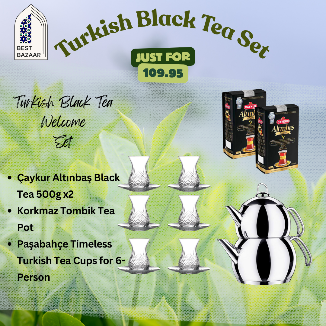Turkish Black Tea Welcomer Set - Siyah Çay Seti - Best Gift for Tea Lovers
