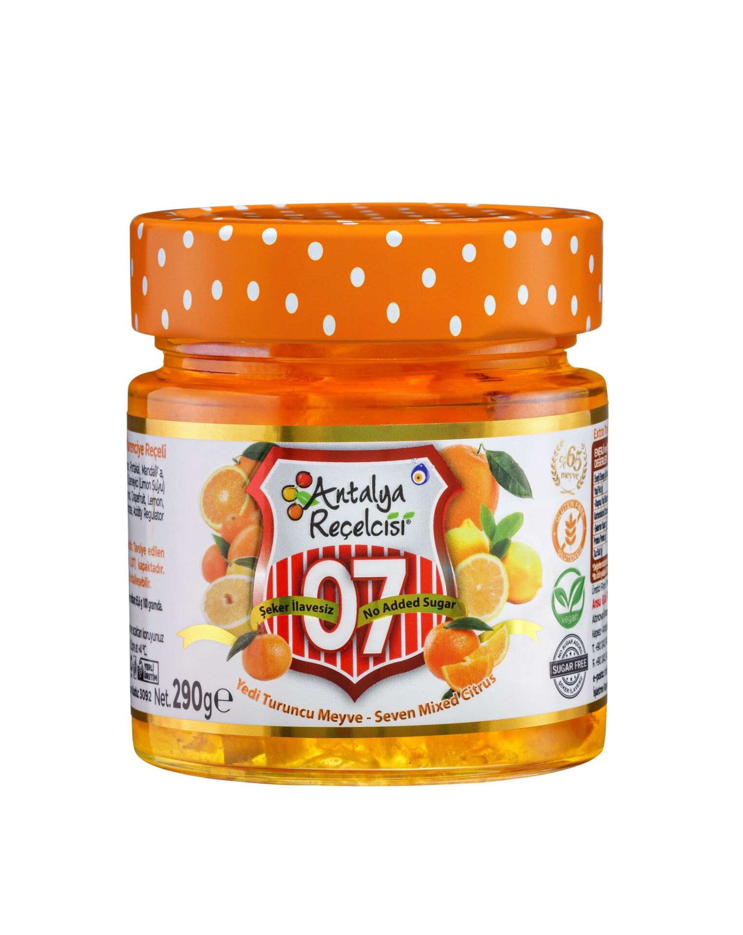 Antalya Recelcisi No Added Sugar Seven Mixed Citrus Jam 290g - Yedi Turunç Reçeli