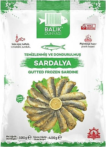Balık Dunyasi Frozen Sardines Gutted 400g - Balık Dünyası Dondurulmuş Sardalya
