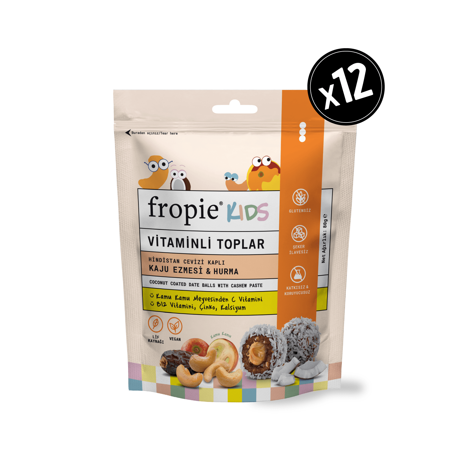 Fropie Kids Coconut Coated Date Balls with Cashew Paste 80g
