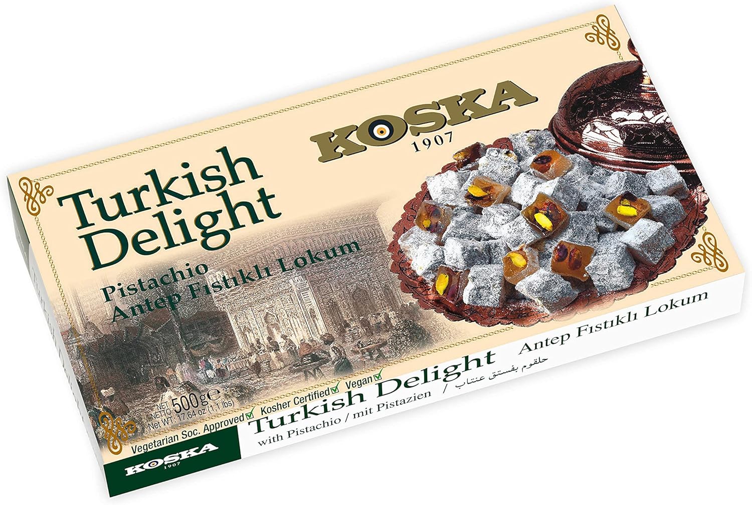 Koska Pistachio Turkish Delight 500g (Vegan & Halal)