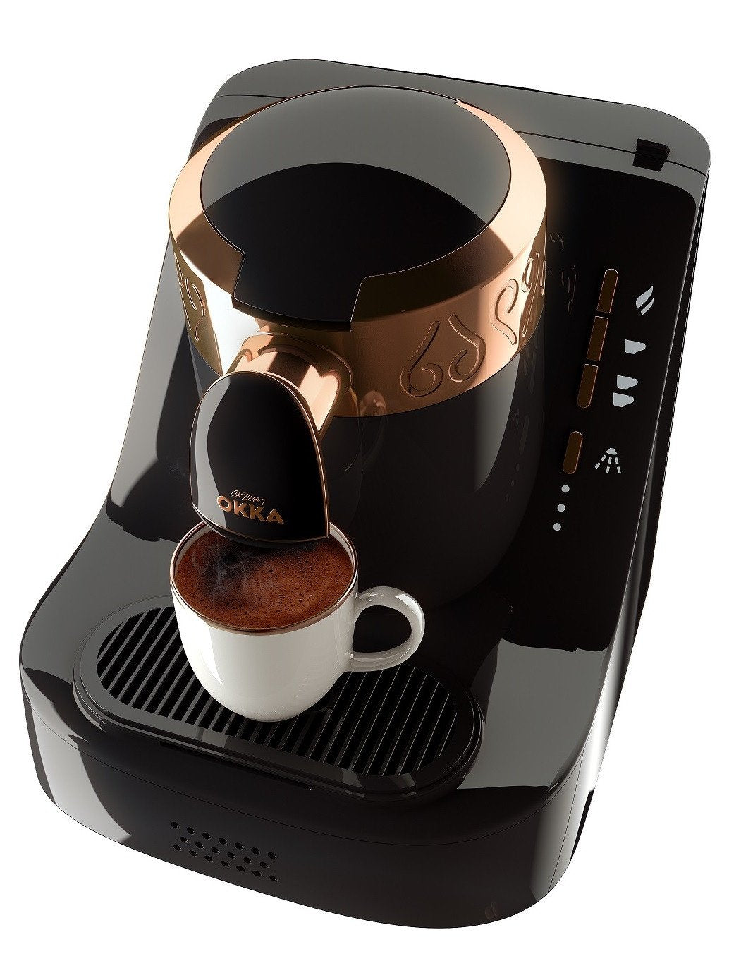 Arzum Okka Automatic Turkish Coffee Machine, 120V, Black/Gold - Okka Türk Kahvesi Makinesi