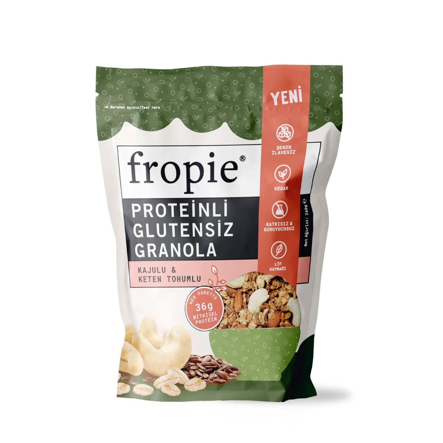 Fropie Protein Granola with Cashew & Flaxseed 240g (Gluten Free)