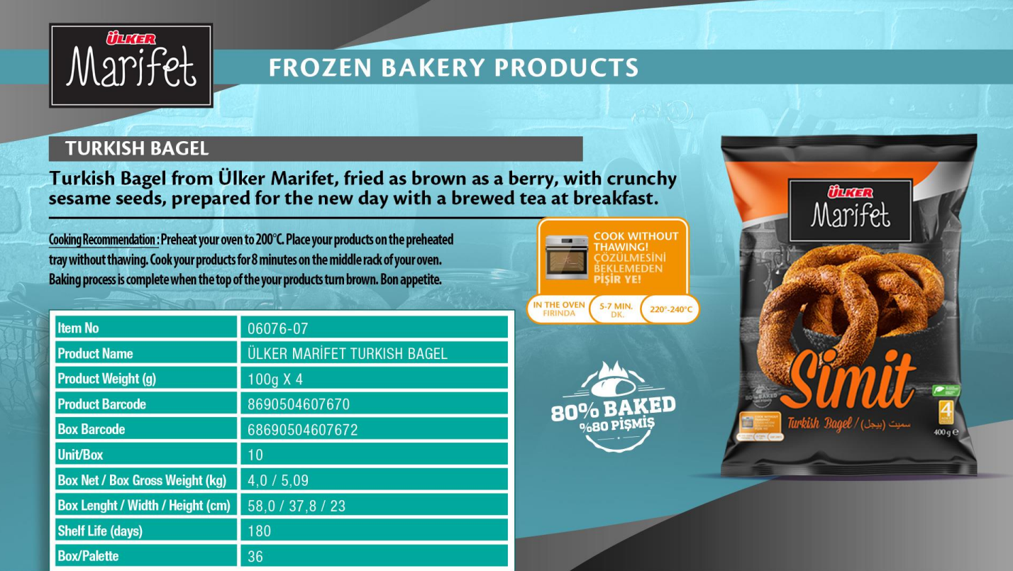 Ulker Marifet Simit - Frozen Turkish Bagels 4 Pieces