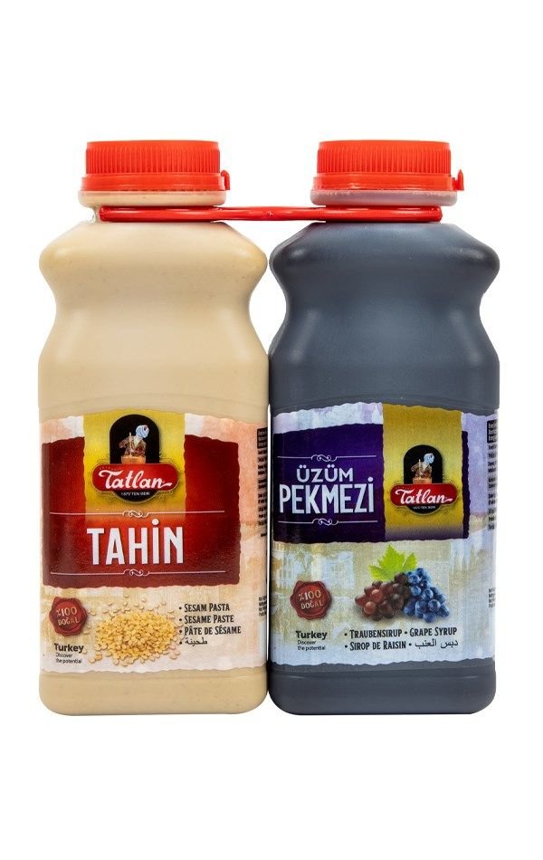 Tatlan Tahin & Grape Molasses Twin Pack 390g/500g - Tatlan Tahin ve Uzum Pekmezi Ikiz Paket