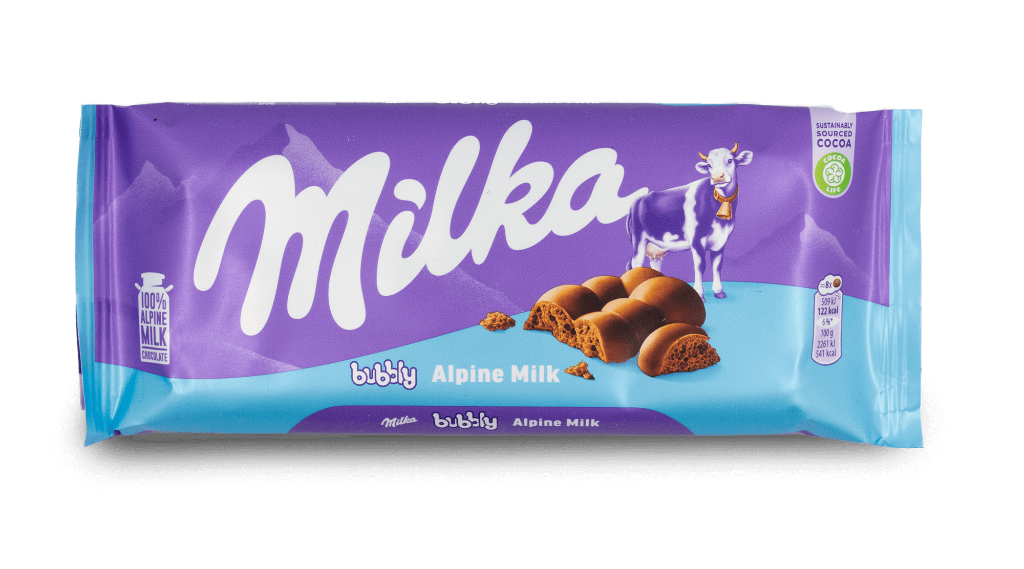 Milka Chocolate Alpine Bubbly 90g
