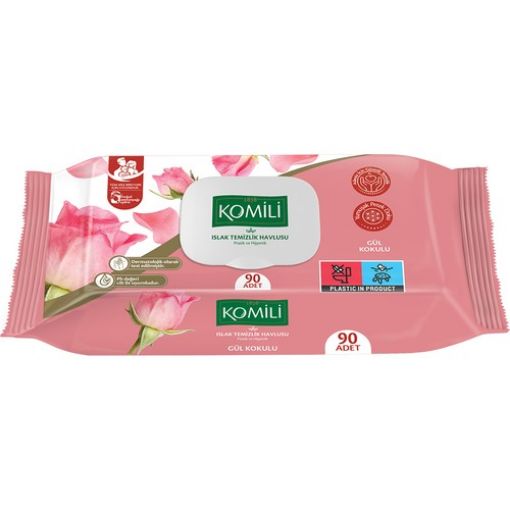 Komili Wet Wipes Rose Scented 90pc