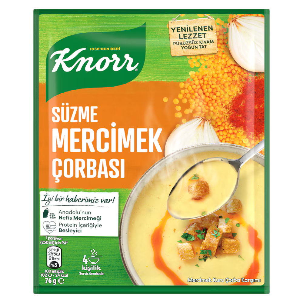 Knorr Lentil Soup 76g - Knorr Süzme Mercimek Çorbası