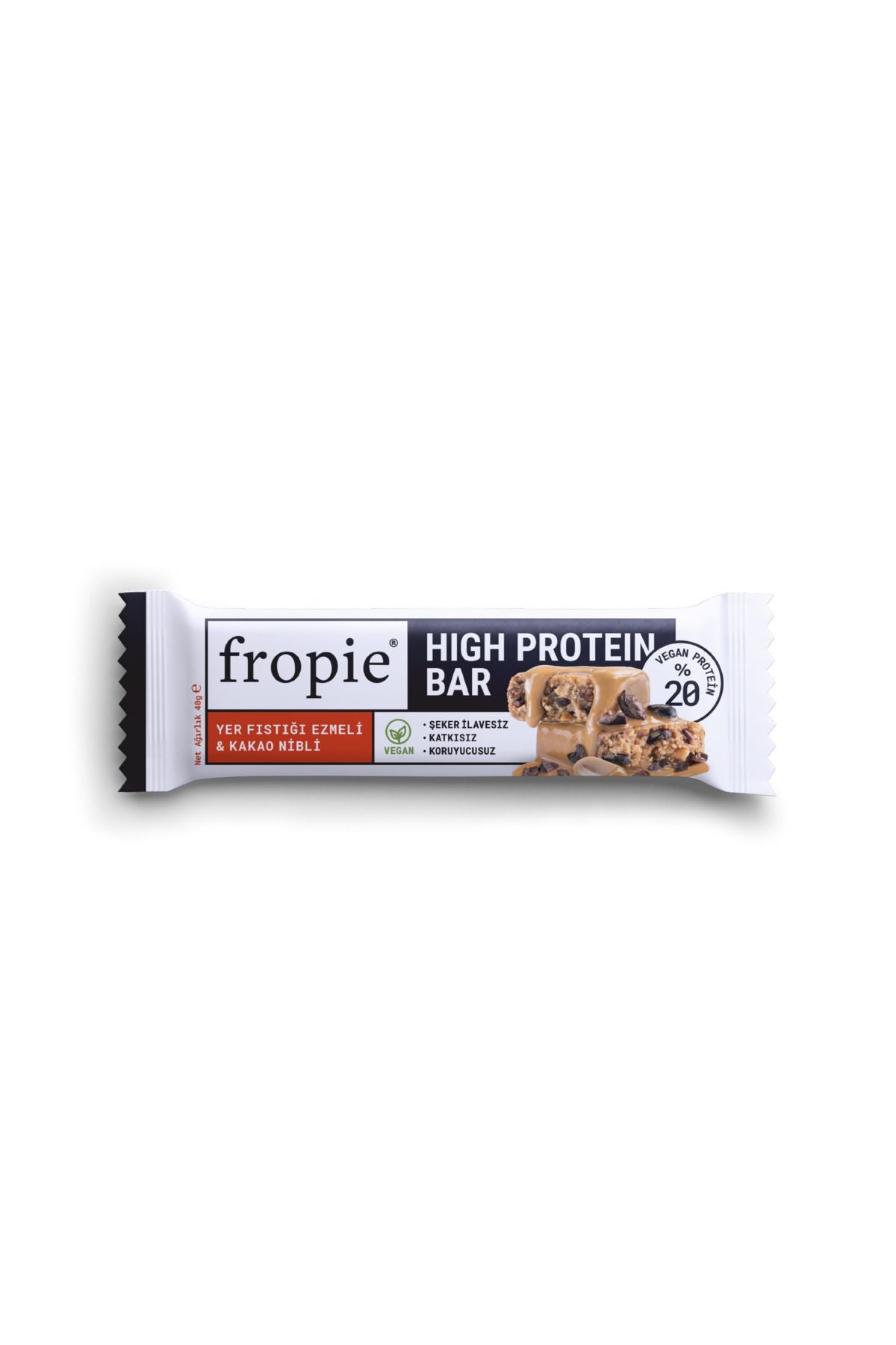 Fropie High Protein Bar with Cocoa Nibs & Peanut Butter 40g