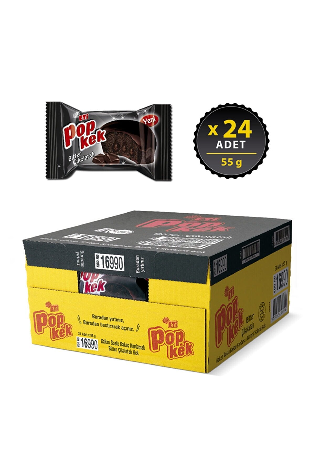 Eti Popkek Dark Chocolate Cake 55g