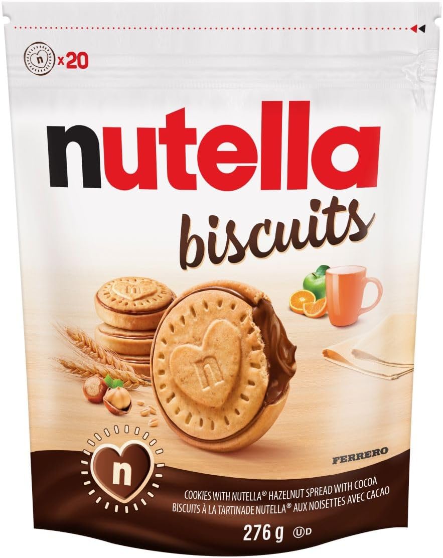 Nutella Biscuits – 276g (Crispy Golden Shell Filled with Creamy Nutella)