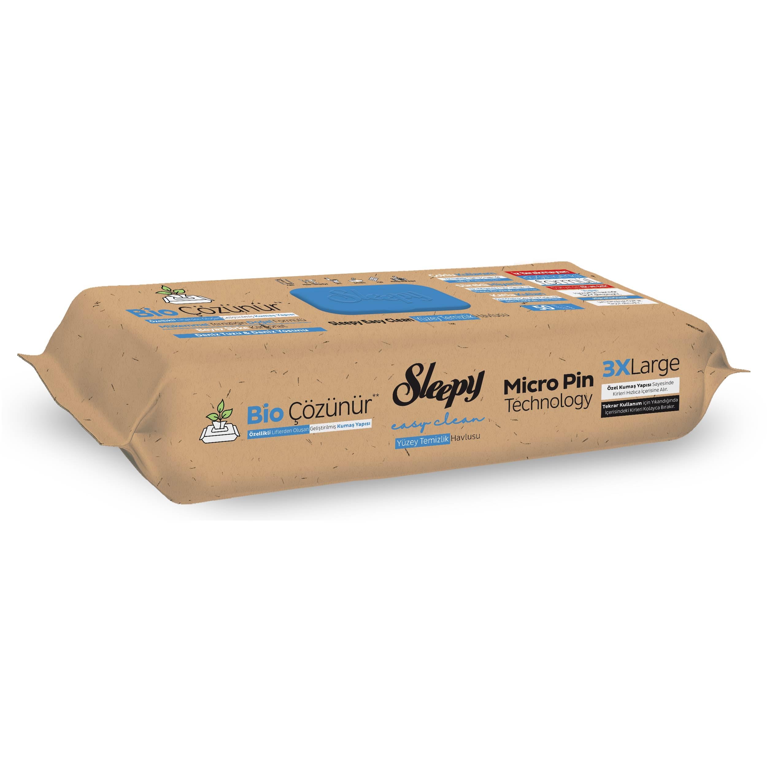 Sleepy Surface Cleaner White Vinegar – Sea Salt & Seaweed – 50 Sheets - Sleepy Deniz Yosunlu ve Beyaz Sirkeli