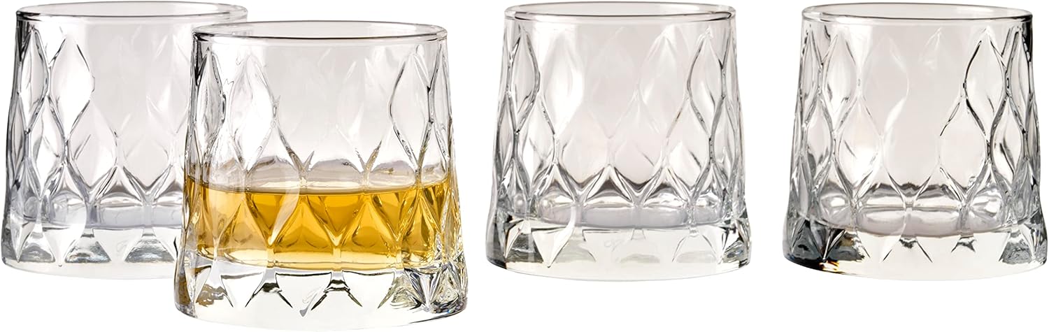 Pasabahce Leafy Whiskey & Cocktail Glasses Set of 4 - 300cc