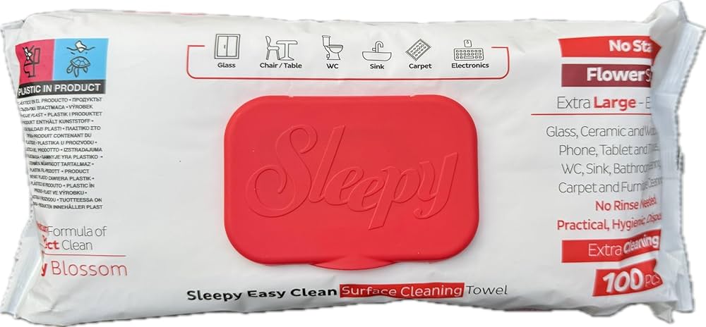 Sleepy Surface Cleaning Wipes – Cherry Blossom – 100 Sheets - Sleepy Kiraz Cicegi Yuzey Temizleme Bezi