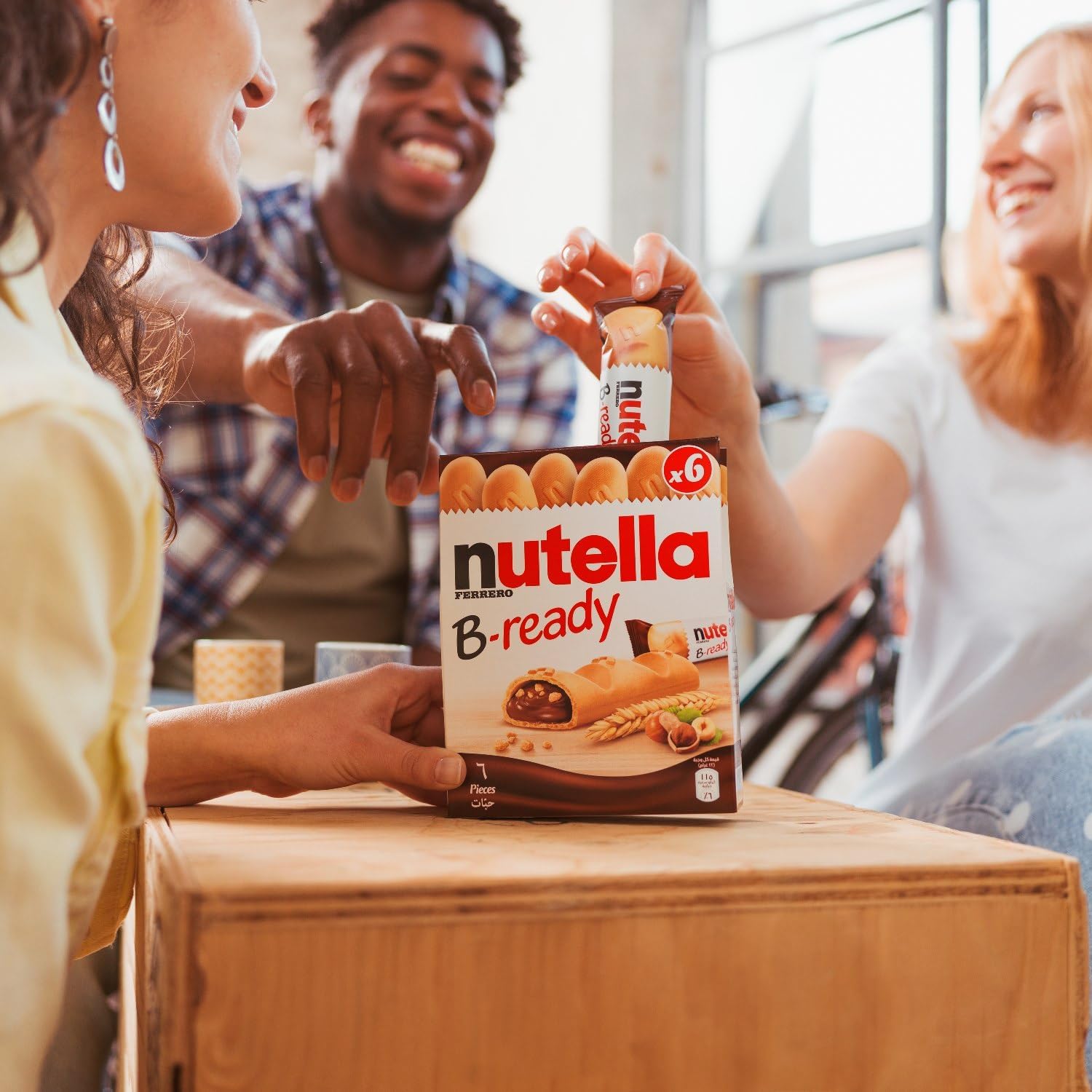 Nutella B-Ready 132g (6 Individually Wrapped Crispy Wafers with Creamy Nutella Filling)