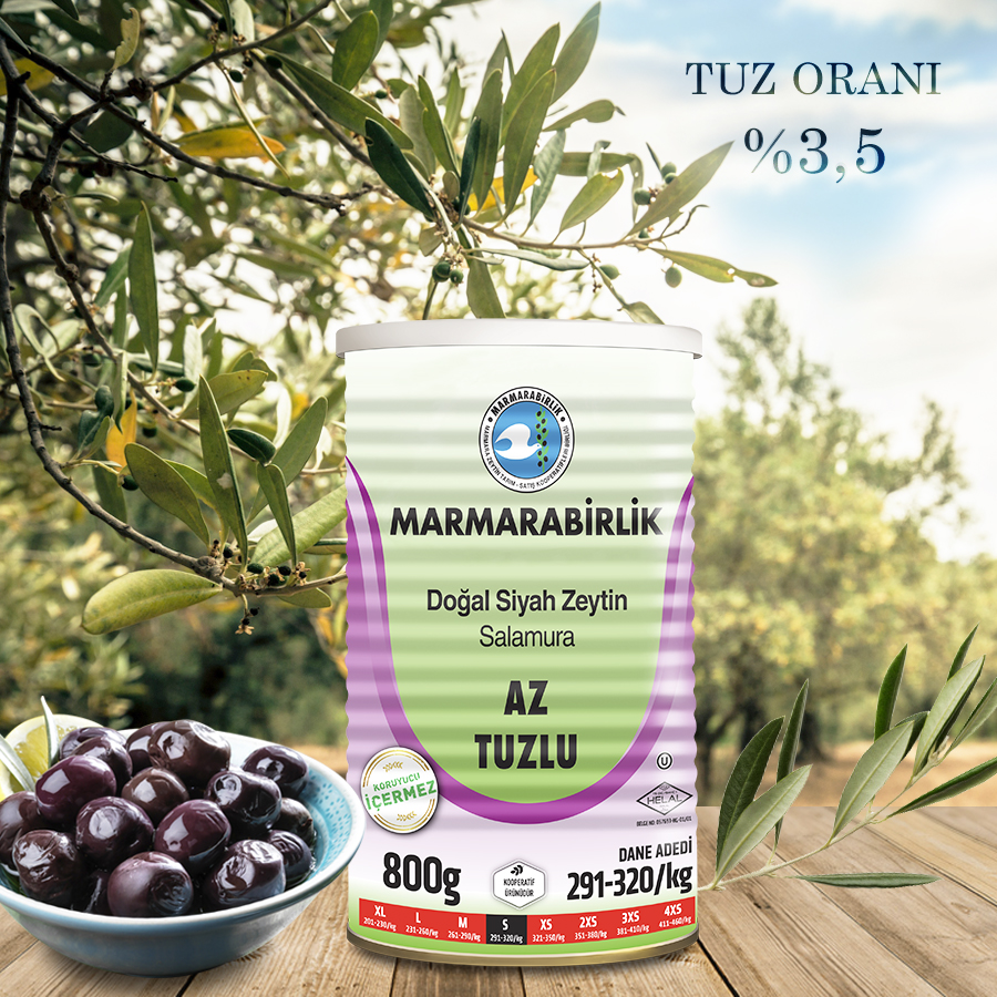 Marmarabirlik Low Salt Black Olives - 800g