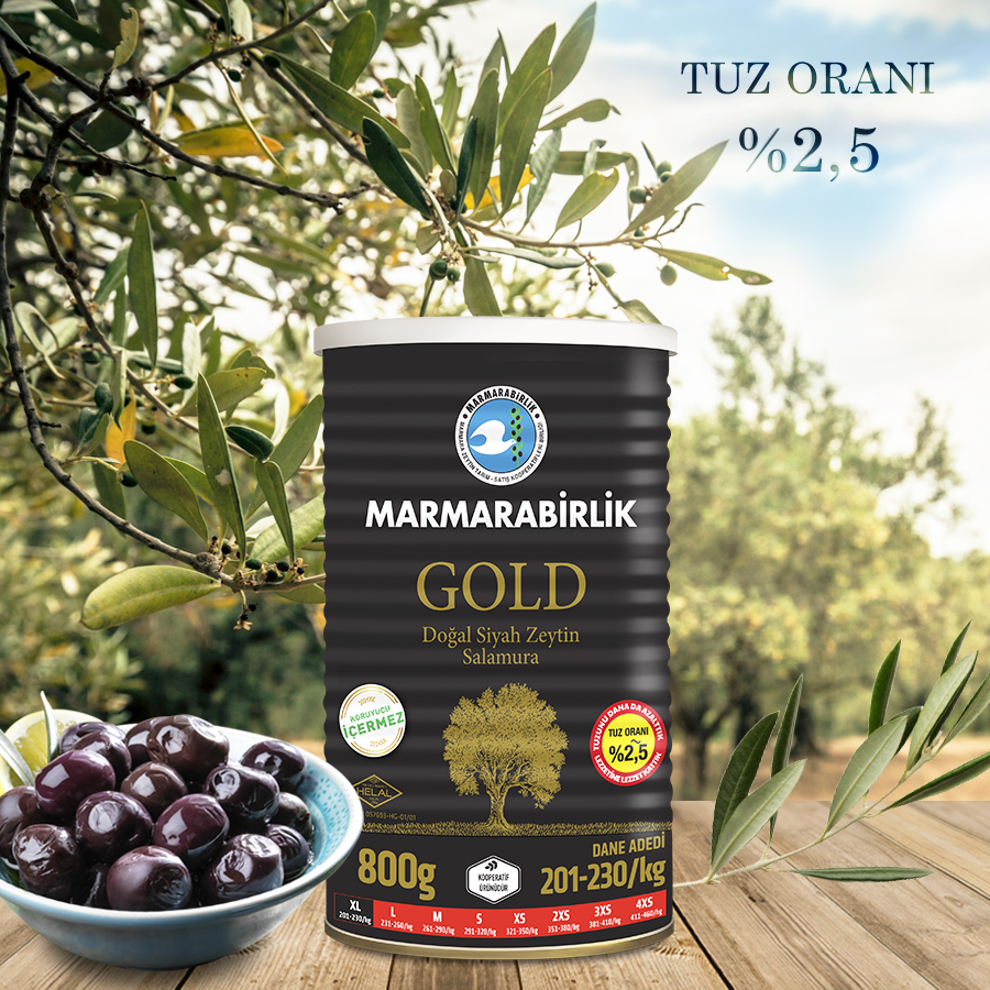 Marmarabirlik Gold Black Olives - 800g
