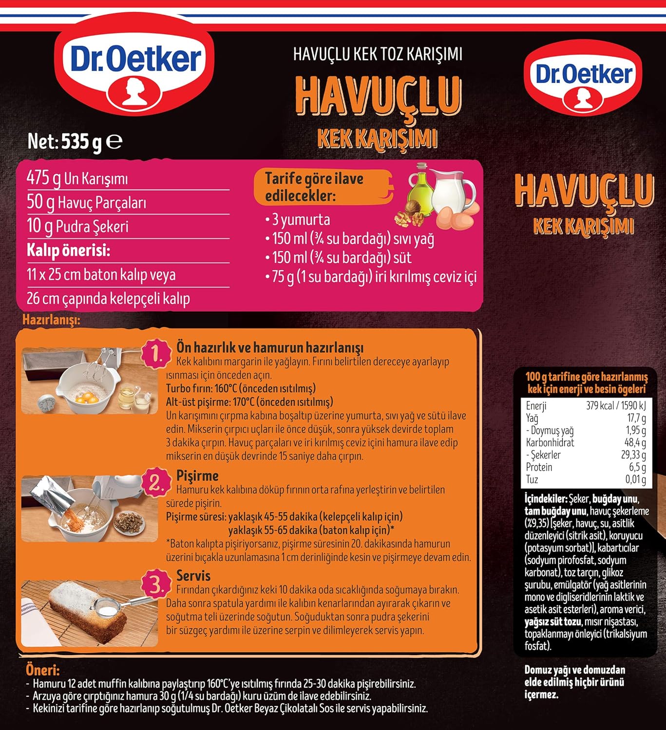 Dr. Oetker Carrot Cake Mix 496g