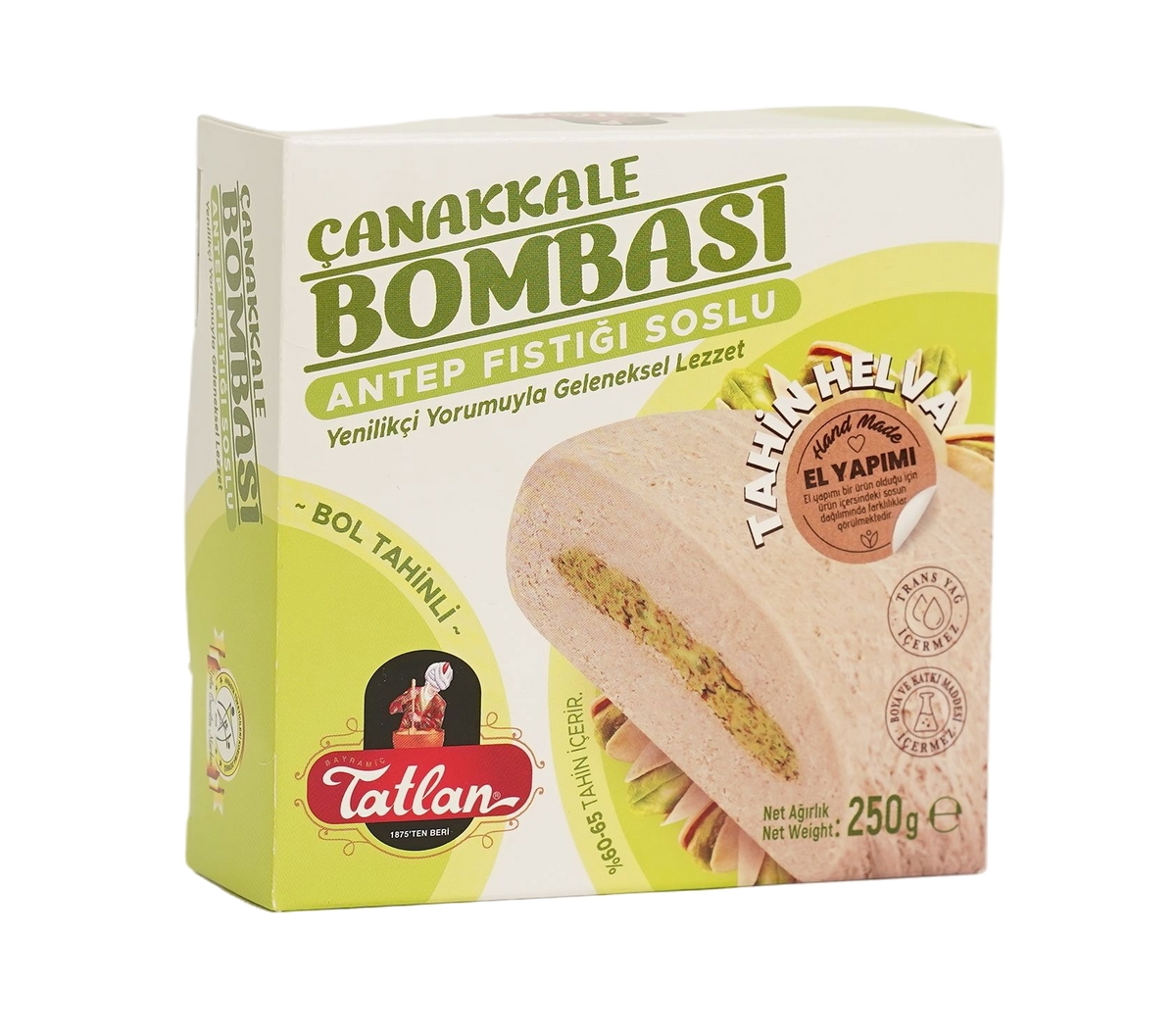 Tatlan Pistachio Filled Halva 250g - Tatlan Antep Fistikli Canakkale Bombasi