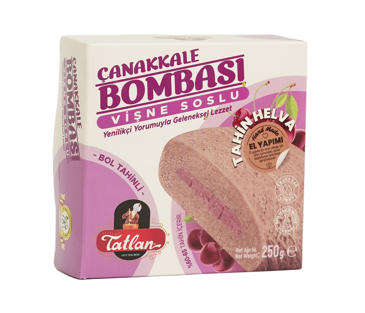 Tatlan Sour Cherry Filled Halva 250g - Tatlan Visneli Canakkale Bombasi
