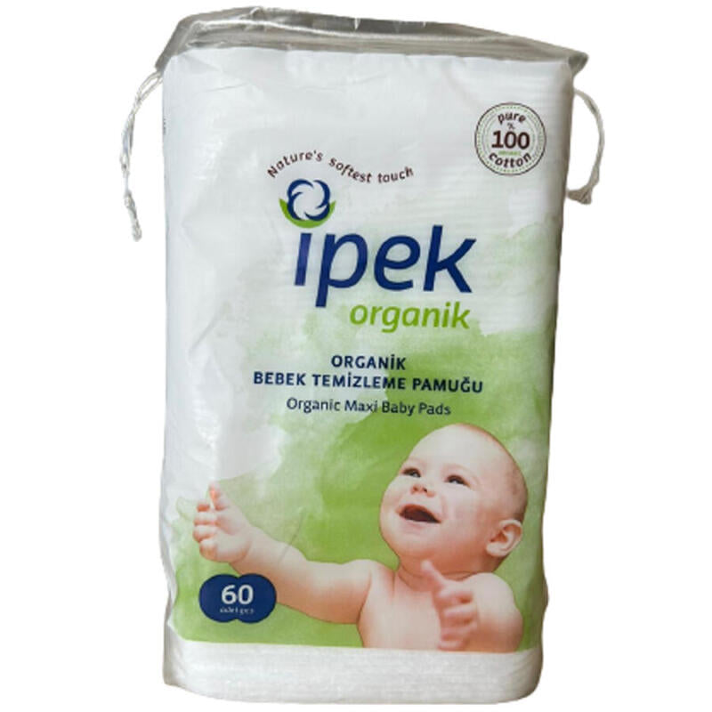 Ipek Baby Organic Large Dry Pads 100% Cotton (60 count)