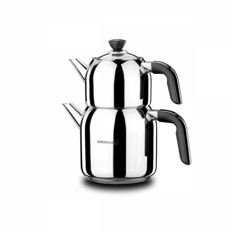 Korkmaz Kappa Black Turkish Tea Pot 2lt (Model A078-01)