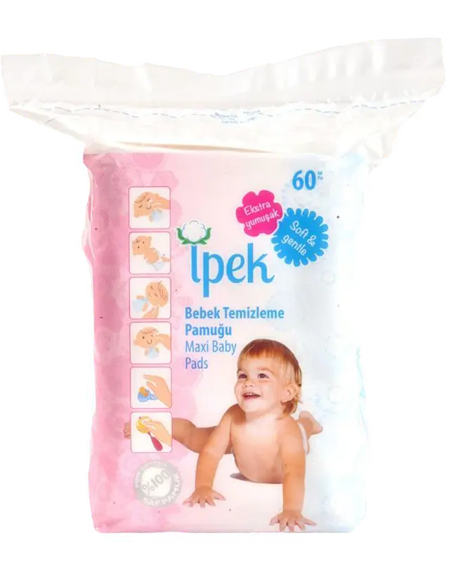 Ipek Baby Large Dry Pads 100% Cotton (60 count)